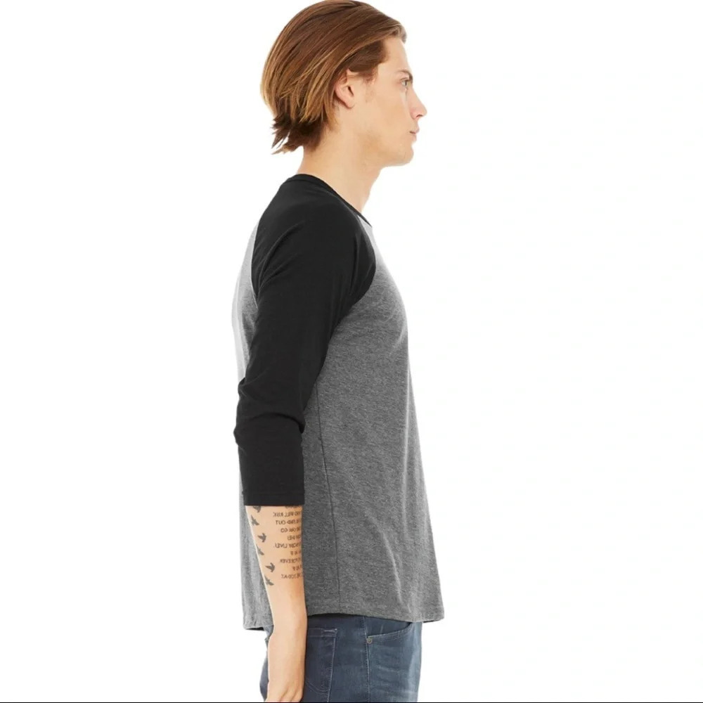 NEW 3200 Unisex 3/4 Sleeve “Tick Tok Famous” Social Media Baseball Style Shirt - Picture 4 of 6